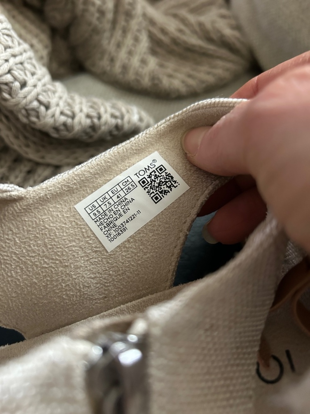 Toms Cream Canvas Wedge Slingback Sandals - Picture 6 of 7